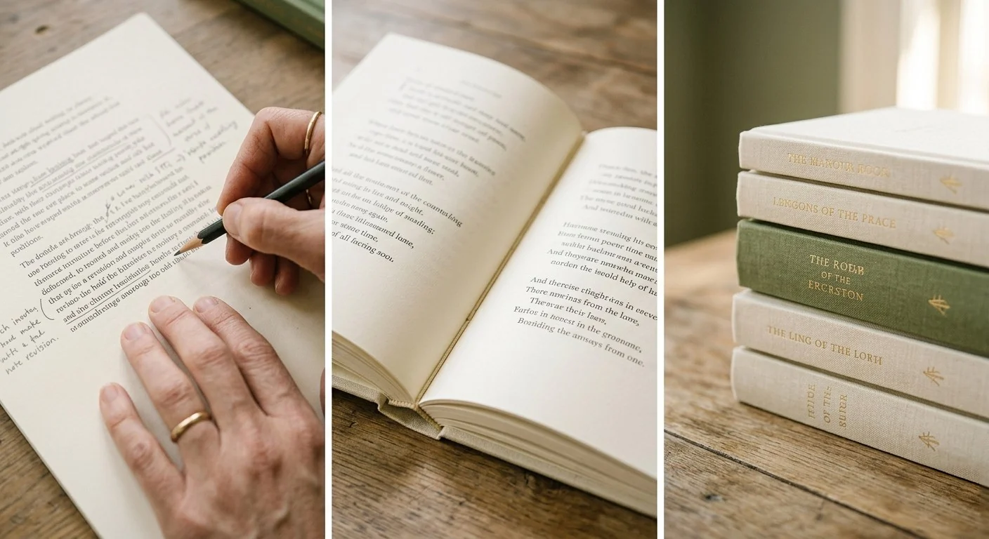 Correcci&oacute;n de un manuscrito, maquetaci&oacute;n de p&aacute;ginas y ejemplares impresos